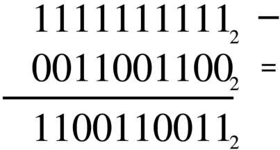 complemento a uno di 0011001100_(2)