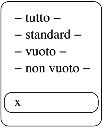 selezione del criterio di filtro